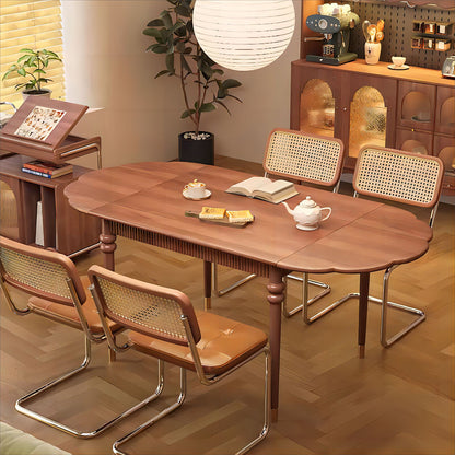 Space Saving Furniture Solid Wood Modern Wooden Extendable Dining Table