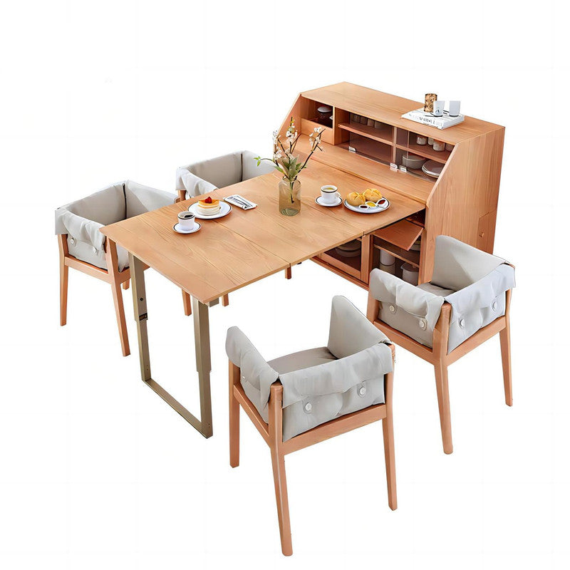 Chinese Style Modern Storage Foldable Sideboard Dining Room Furniture Wood Dining Tables