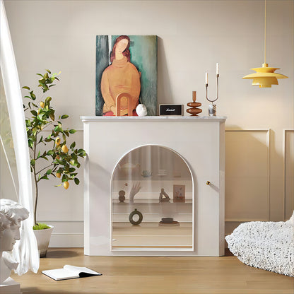 European Style Home Furniture Lighted Design Storage White Luxury Sideboard Cabinet