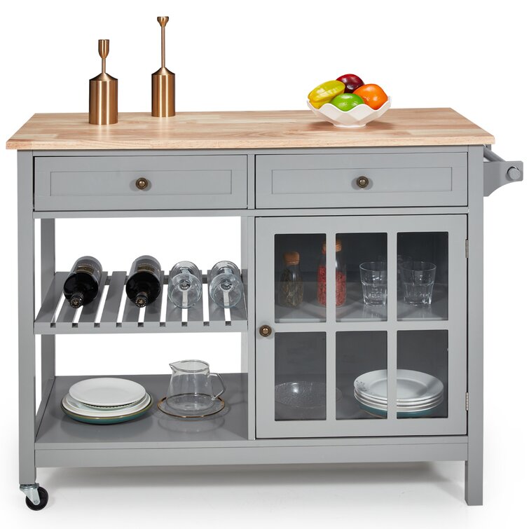 Grey Wood Kitchen Island