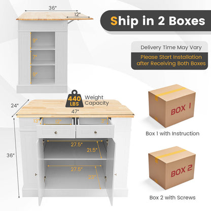 Solid Wood Top Kitchen Island